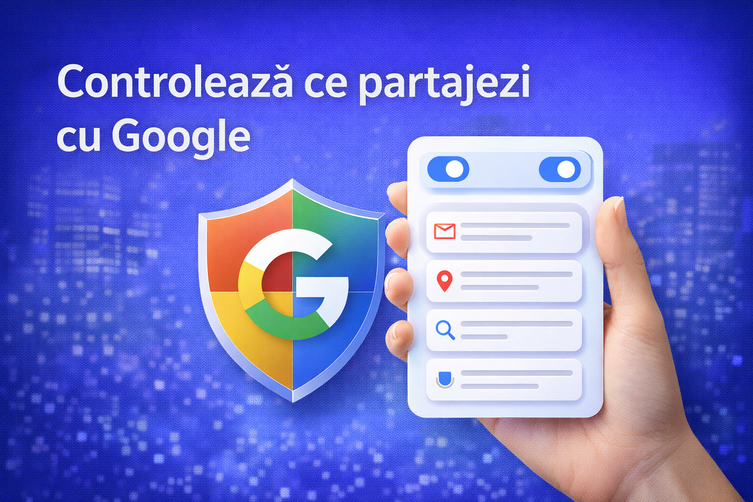 Controlează ce partajezi cu Google